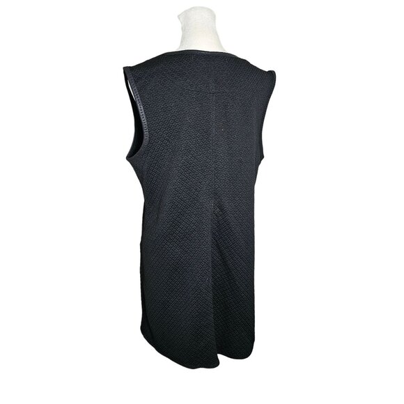 NWT Max Studio Black Quilted Textured A Line Dress faux accents Zipper Front sz - Picture 5 of 13